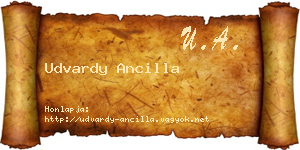 Udvardy Ancilla névjegykártya
